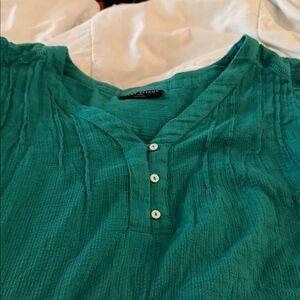 Lane Bryant Teal Blouse with Button Detail